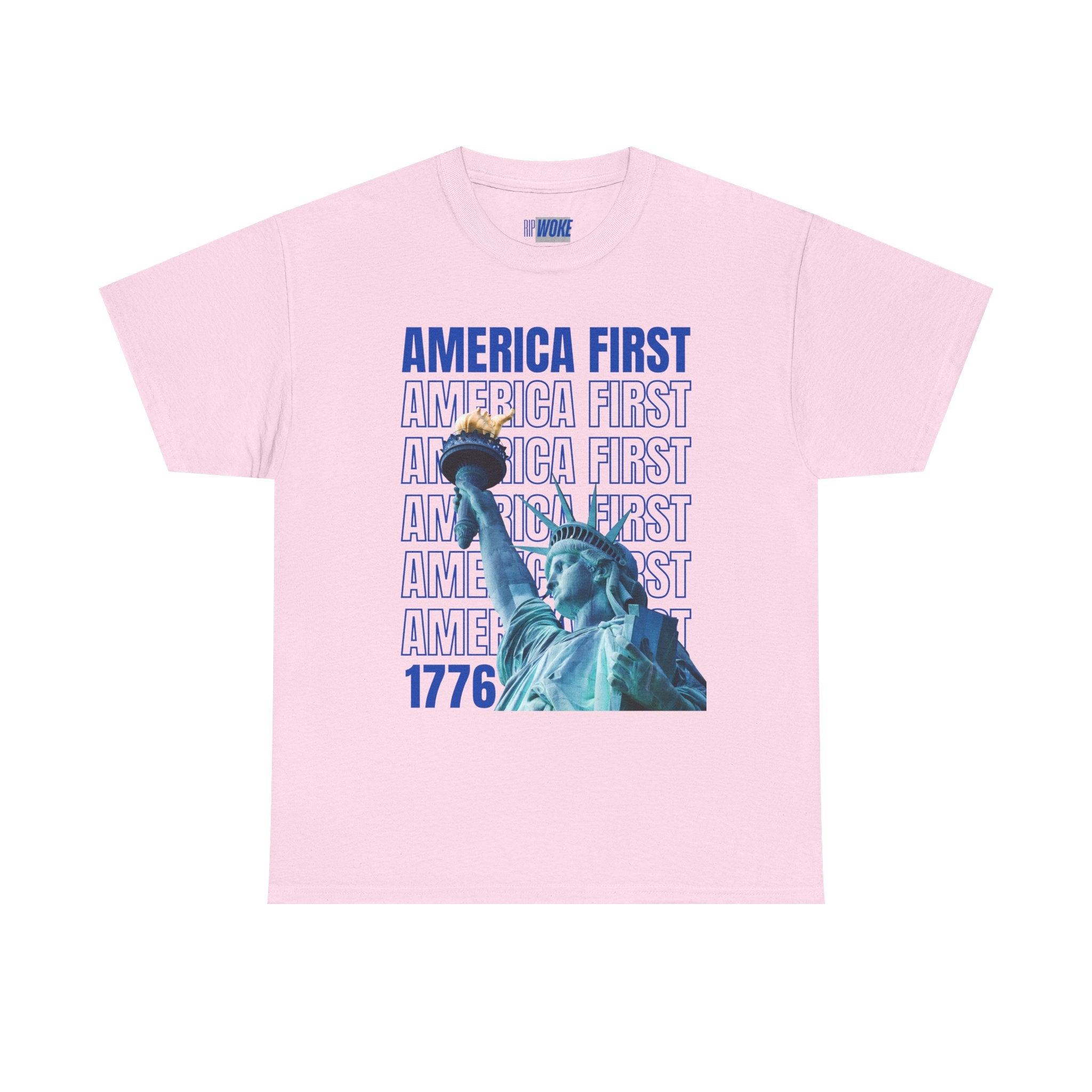 "America First" Statue of Liberty— Unisex Heavy Tee