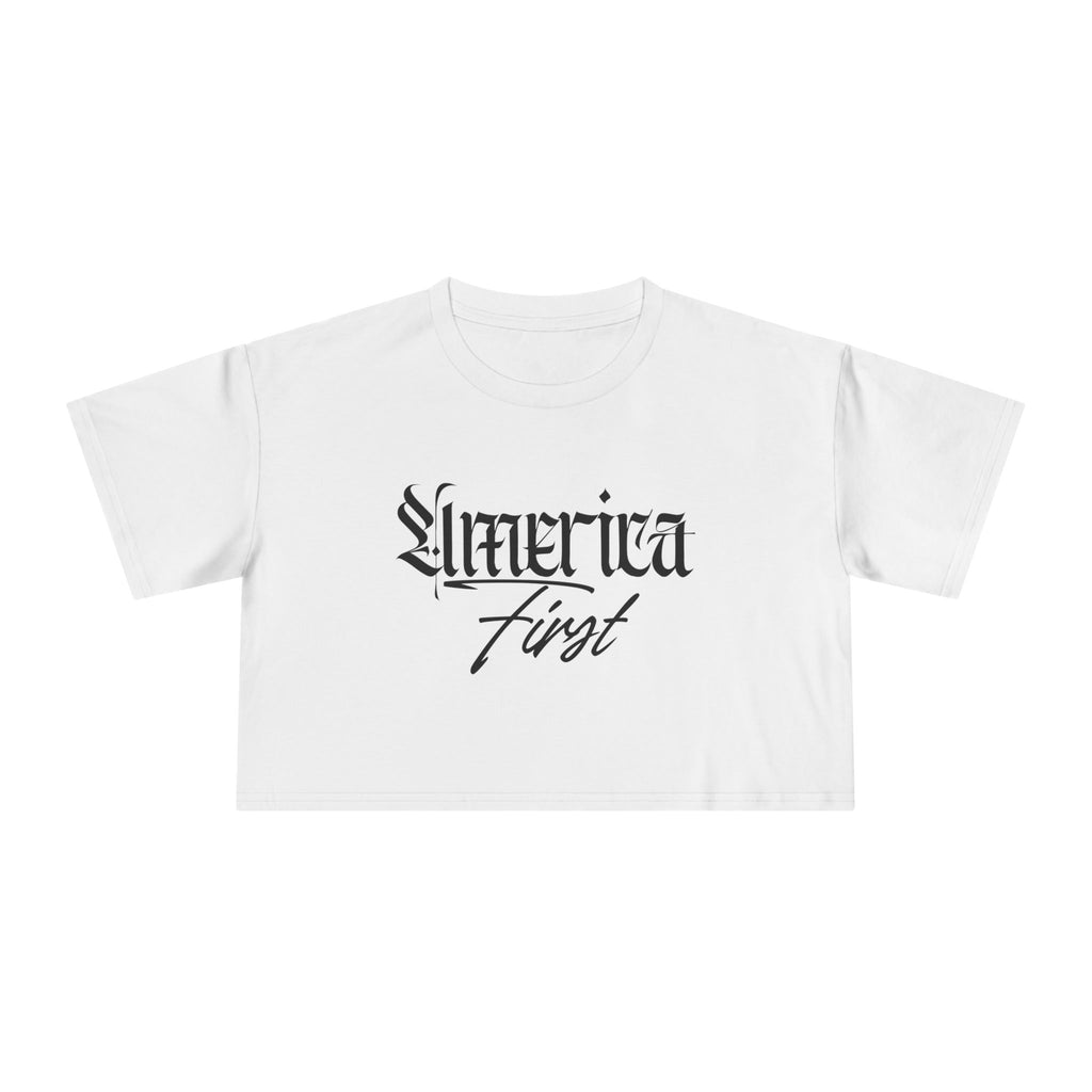 "America First" Patriotic—Crop Top