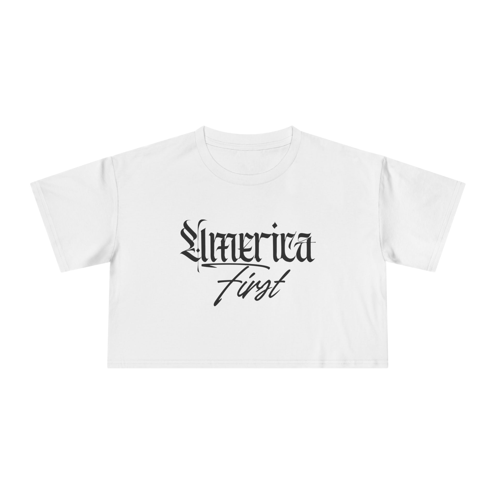 "America First" Patriotic—Crop Top