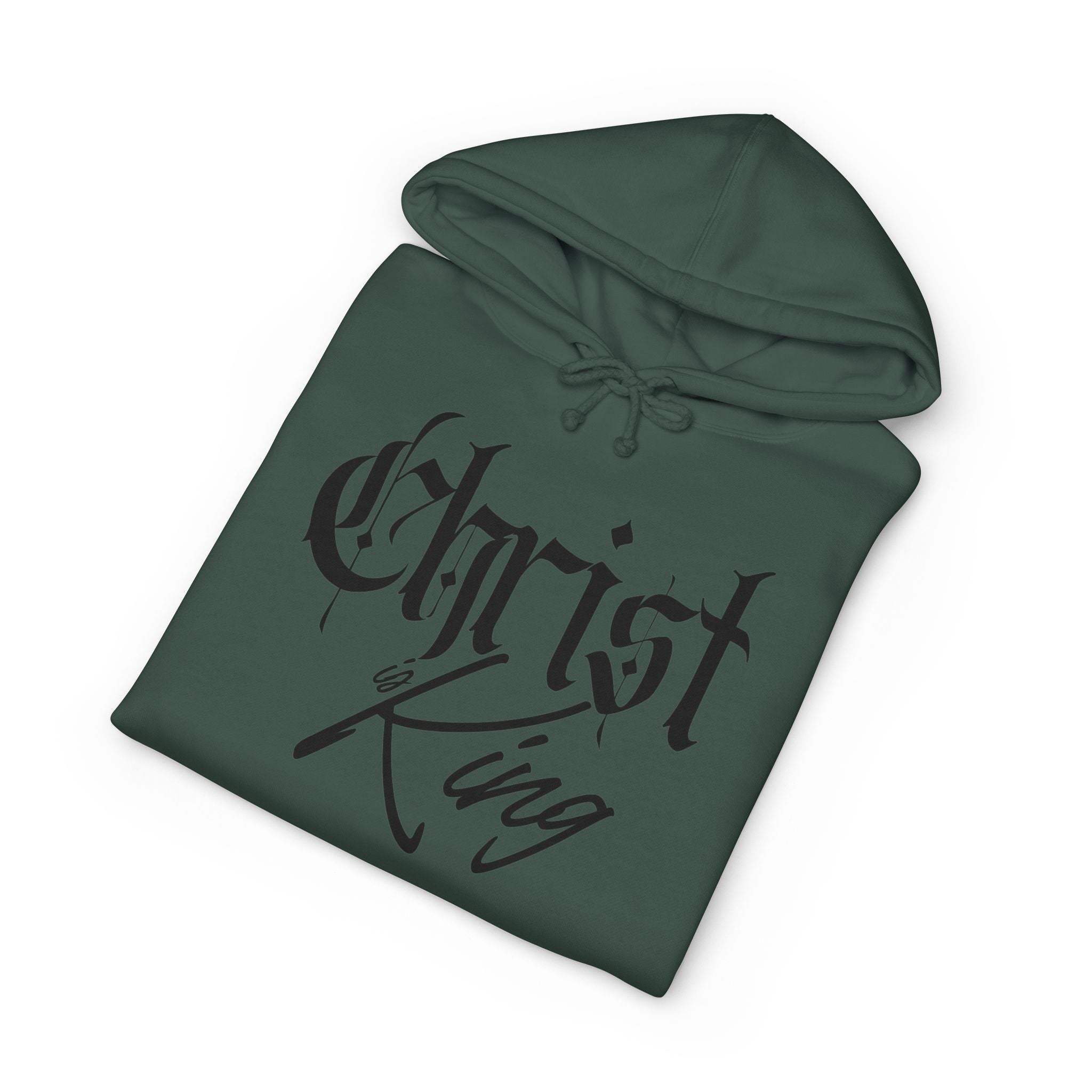 "Christ is King" Heavyweight Hoodie — Christian Faith Graphic Pullover