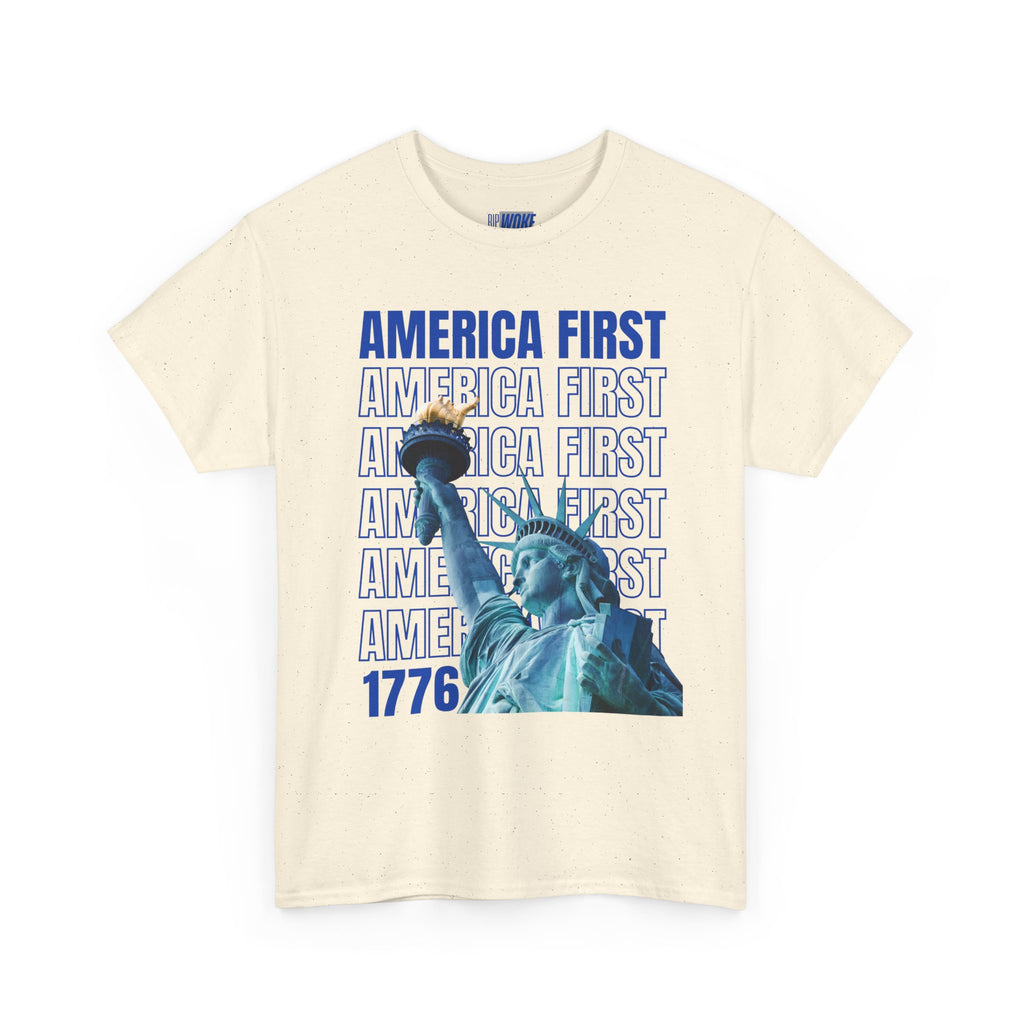 "America First" Statue of Liberty— Unisex Heavy Tee