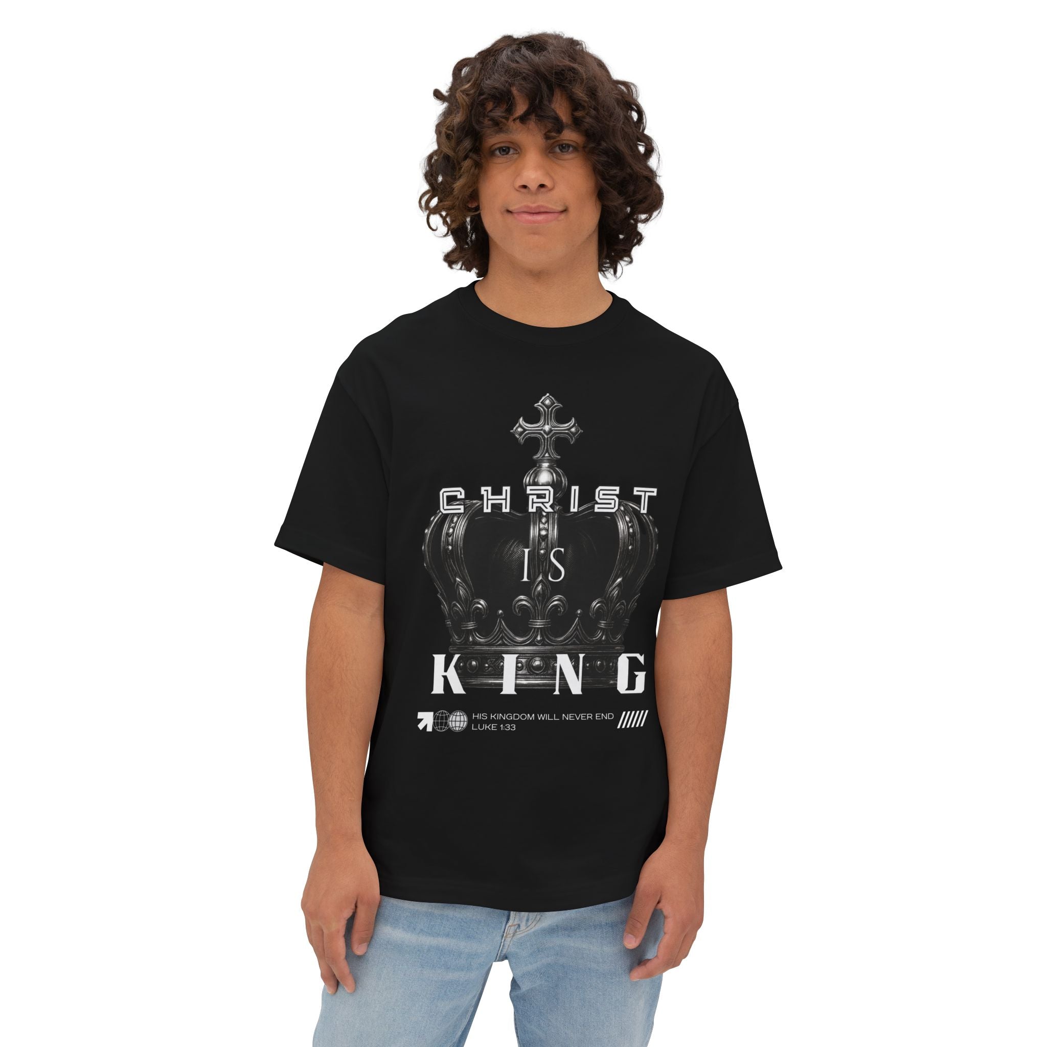 "Christ Is King" Crown Streetwear—Unisex Oversized Boxy Tee