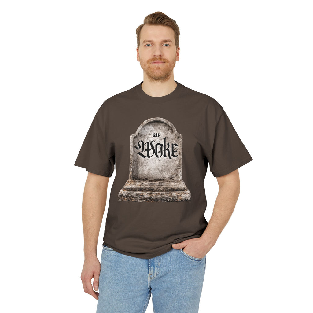 "RIP Woke" Tombstone  — Heavyweight Boxy Tee