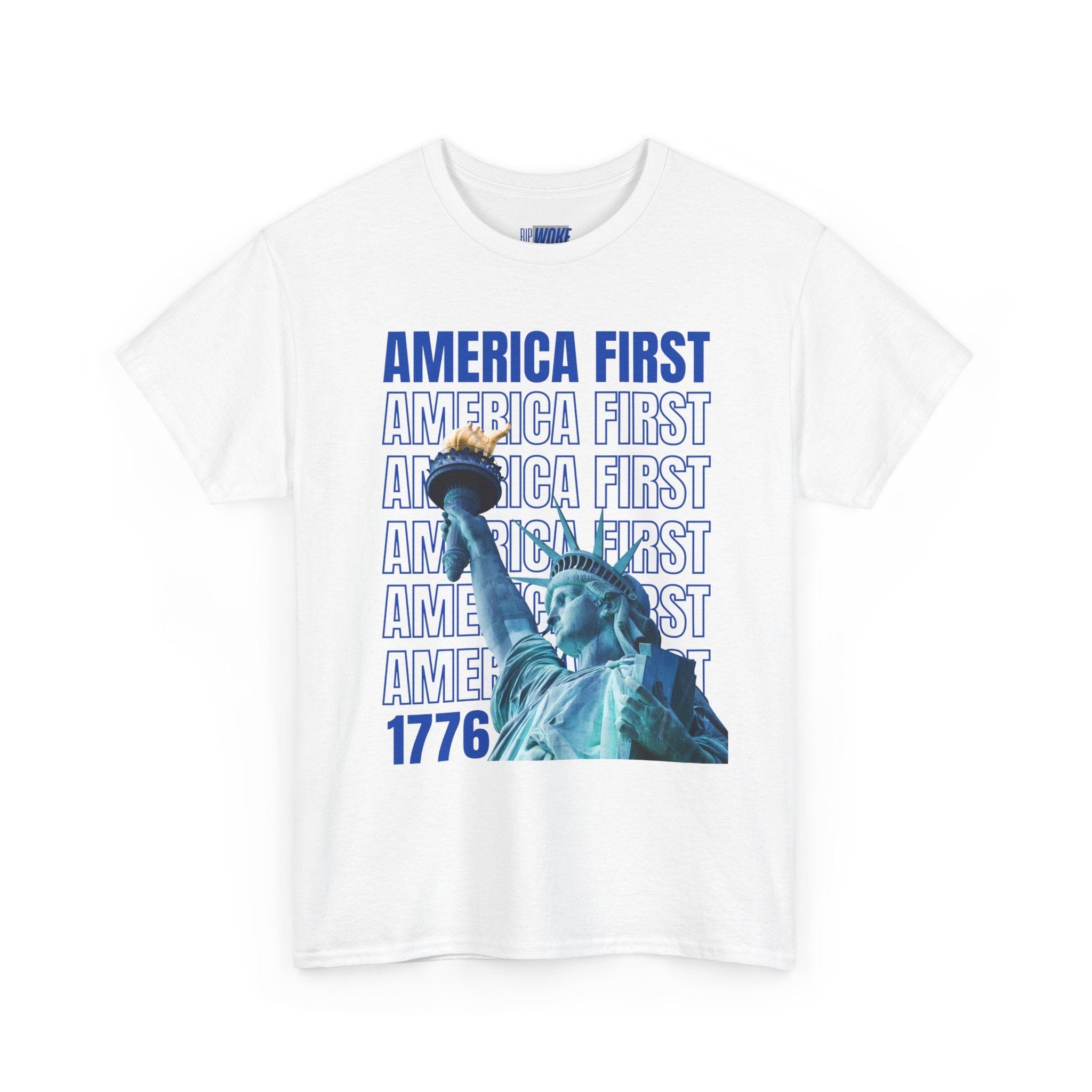 "America First" Statue of Liberty— Unisex Heavy Tee