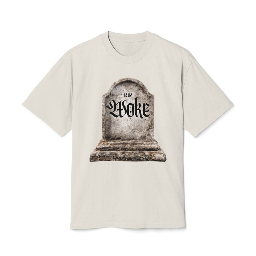 "RIP Woke" Tombstone  — Heavyweight Boxy Tee