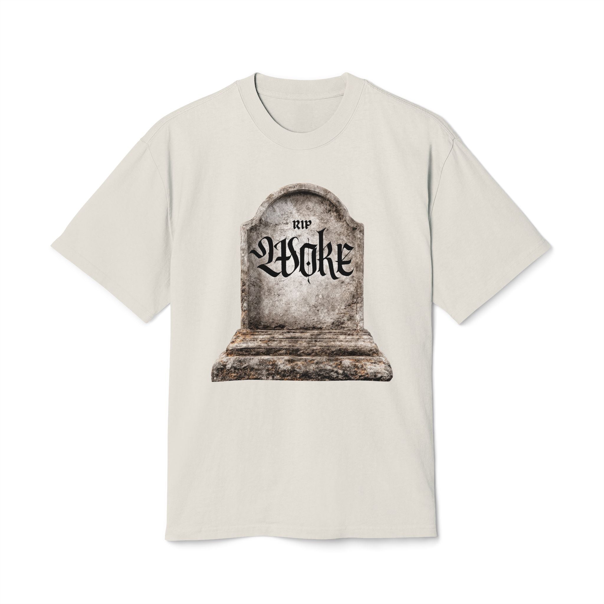 "RIP Woke" Tombstone  — Heavyweight Boxy Tee