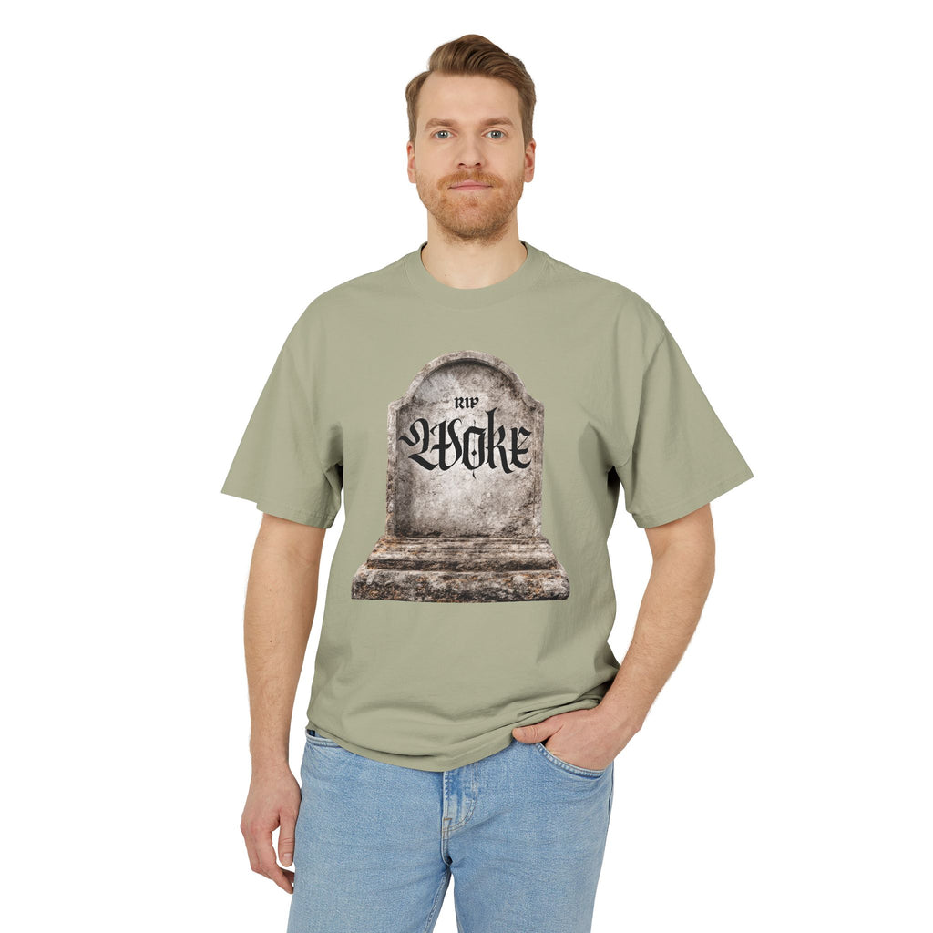 "RIP Woke" Tombstone  — Heavyweight Boxy Tee