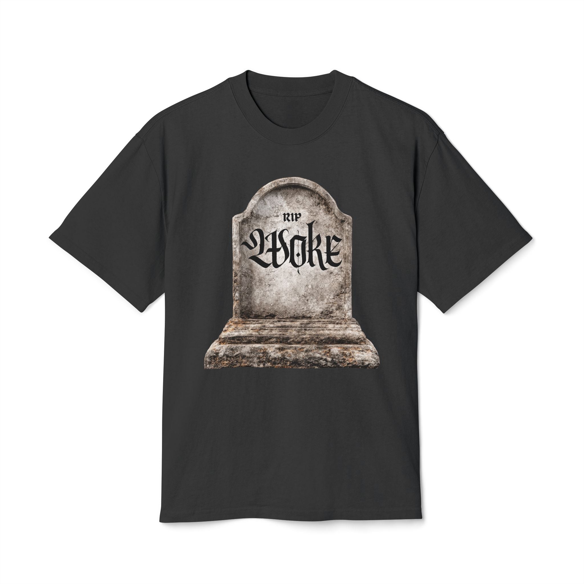 "RIP Woke" Tombstone  — Heavyweight Boxy Tee
