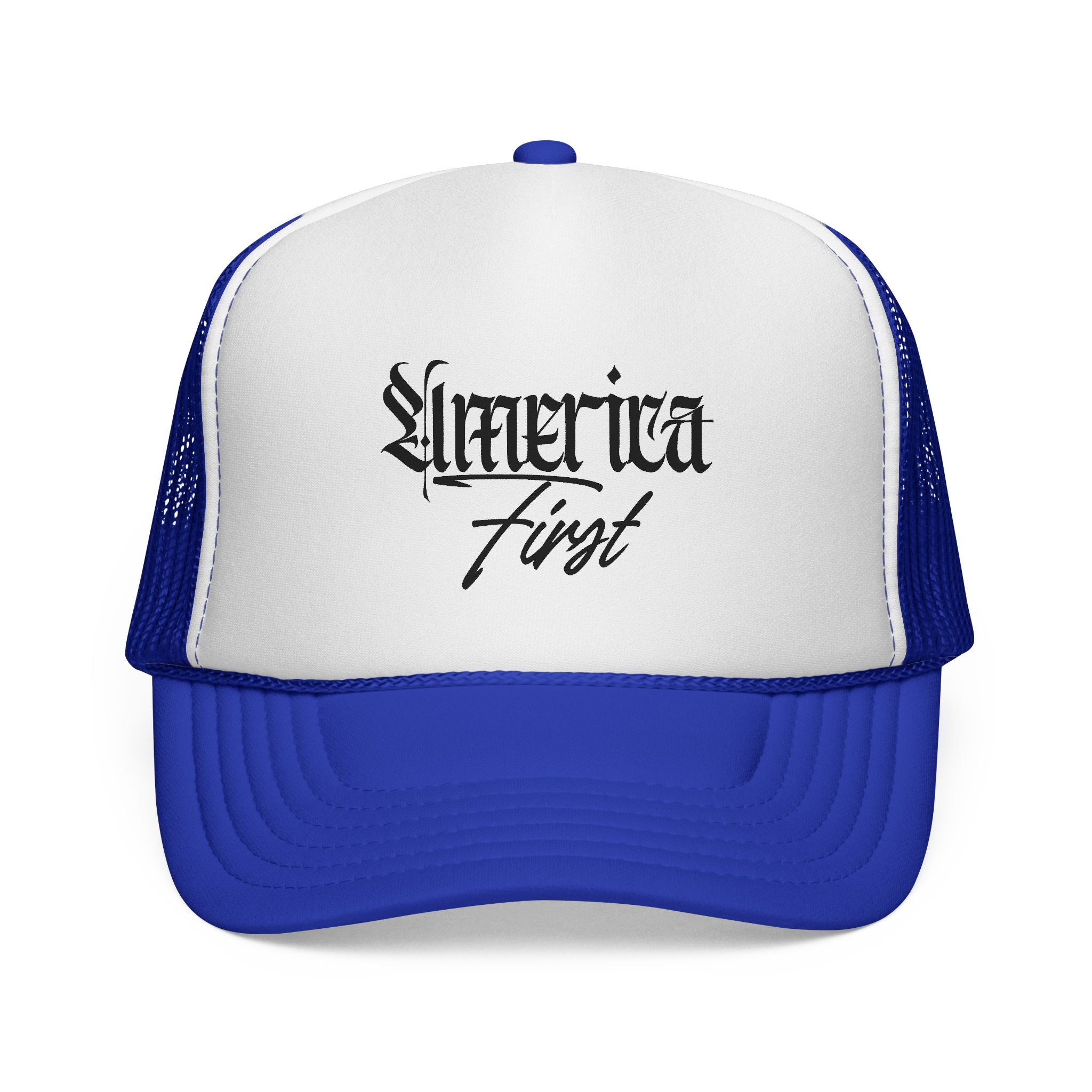 "America First" —Embroidered Mesh Trucker Hat