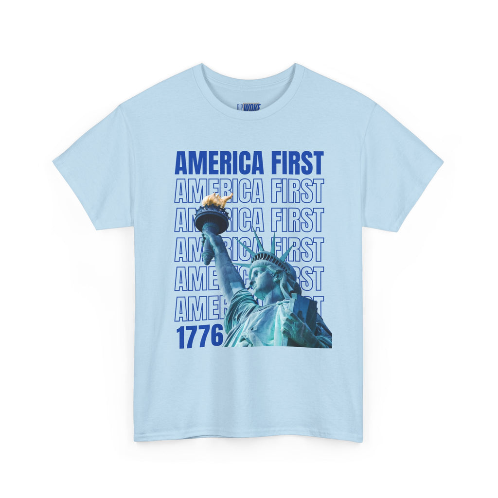"America First" Statue of Liberty— Unisex Heavy Tee