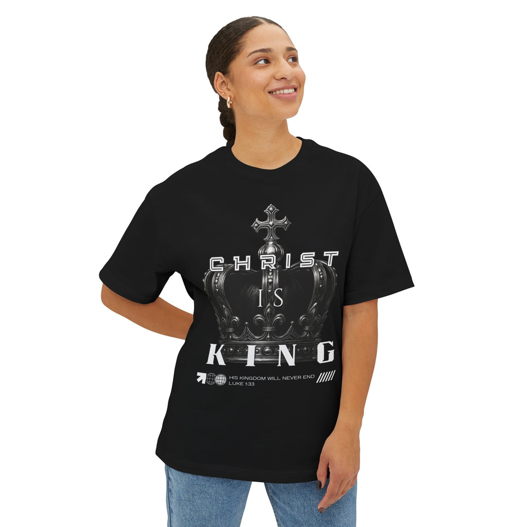 "Christ Is King" Crown Streetwear—Unisex Oversized Boxy Tee