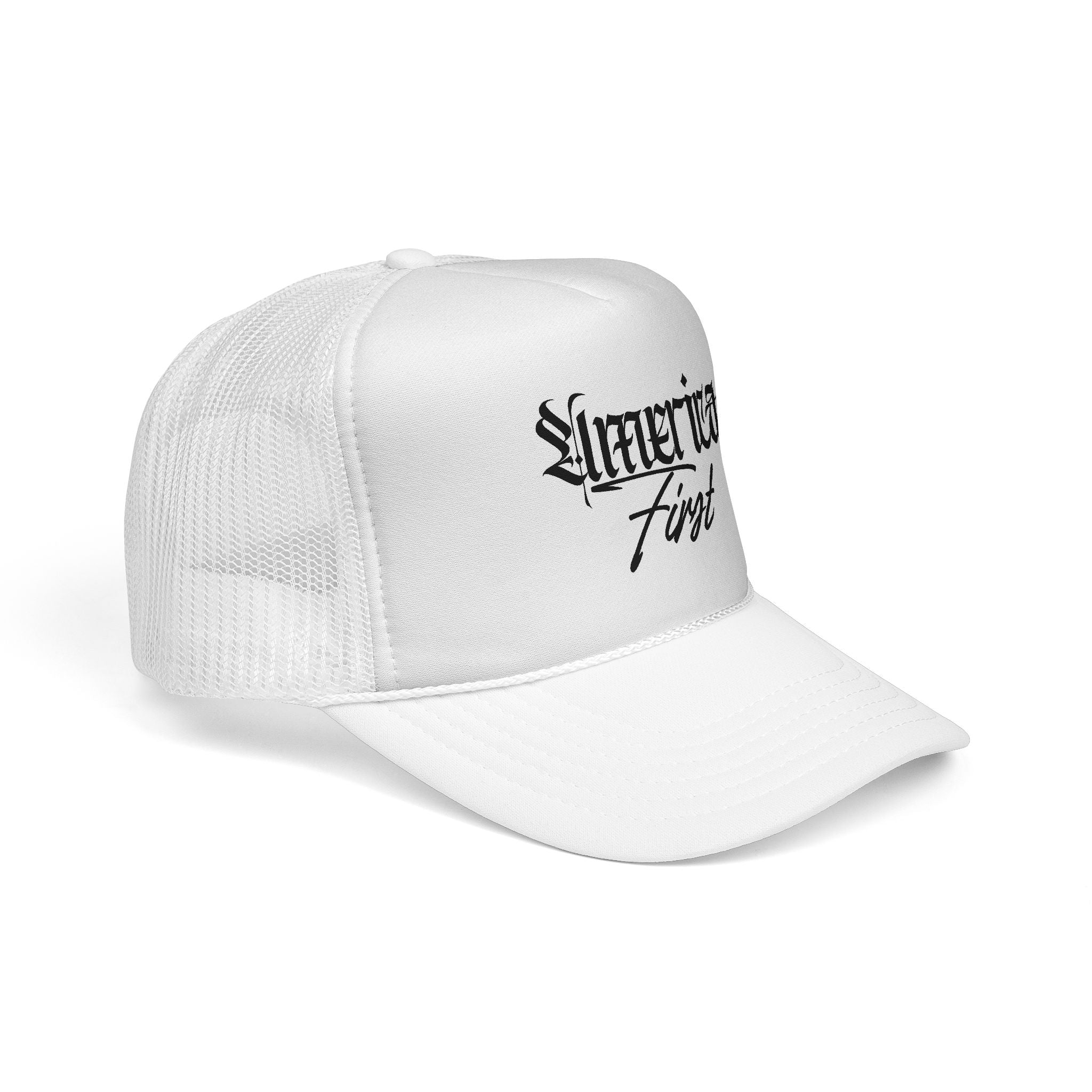 "America First" —Embroidered Mesh Trucker Hat