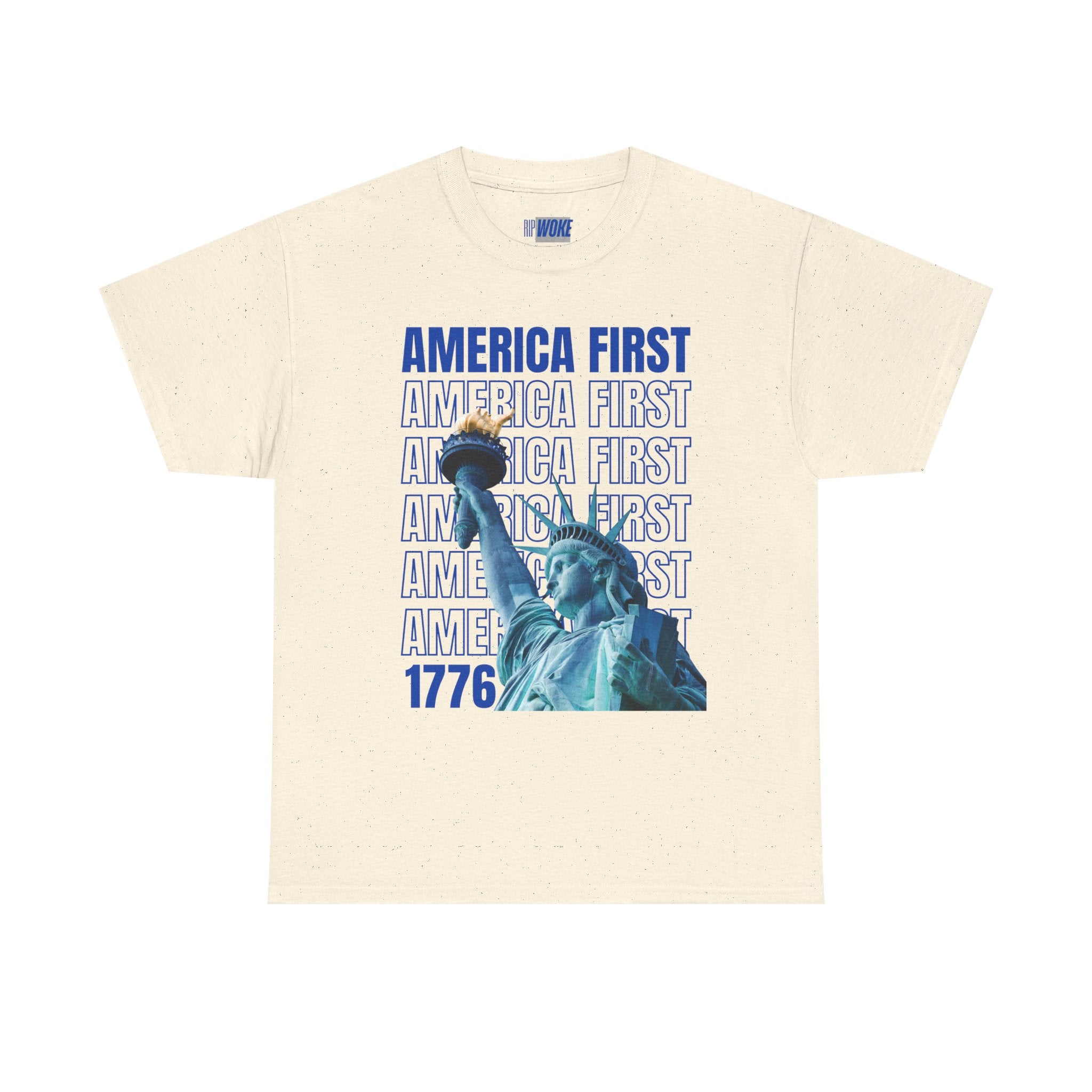 "America First" Statue of Liberty— Unisex Heavy Tee
