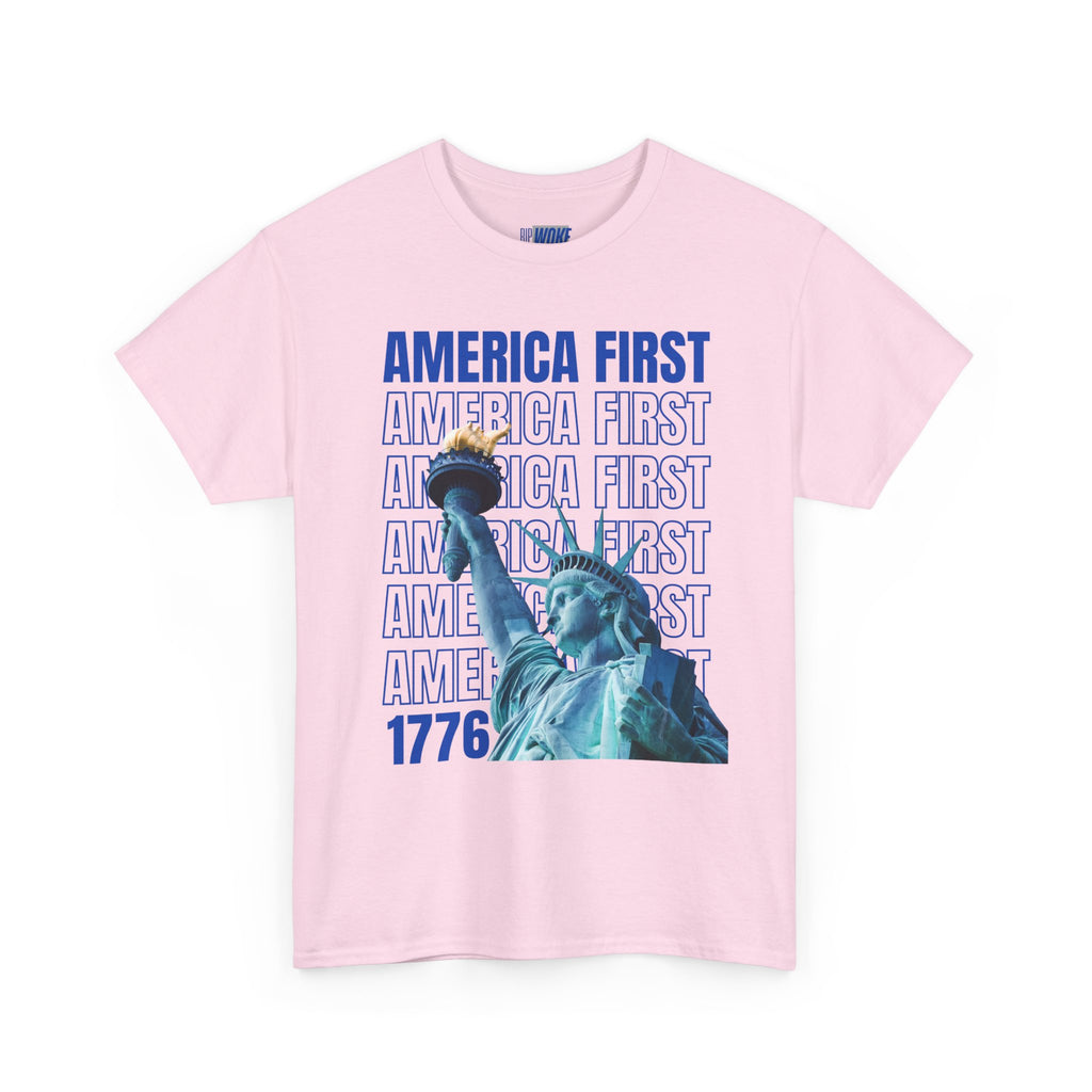 "America First" Statue of Liberty— Unisex Heavy Tee