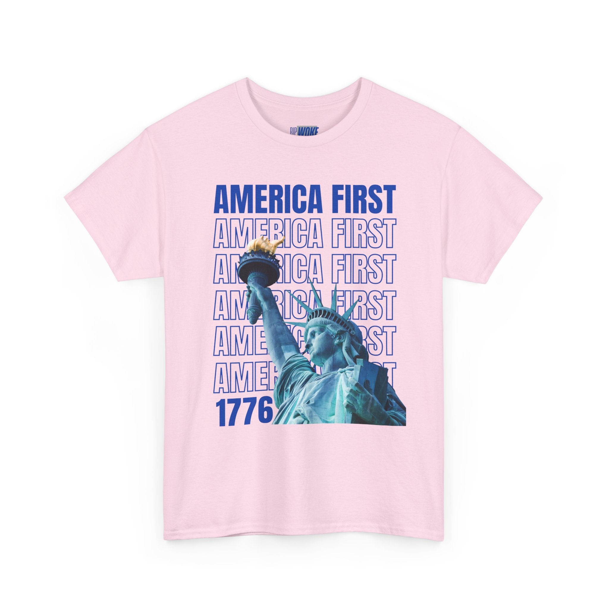 "America First" Statue of Liberty— Unisex Heavy Tee