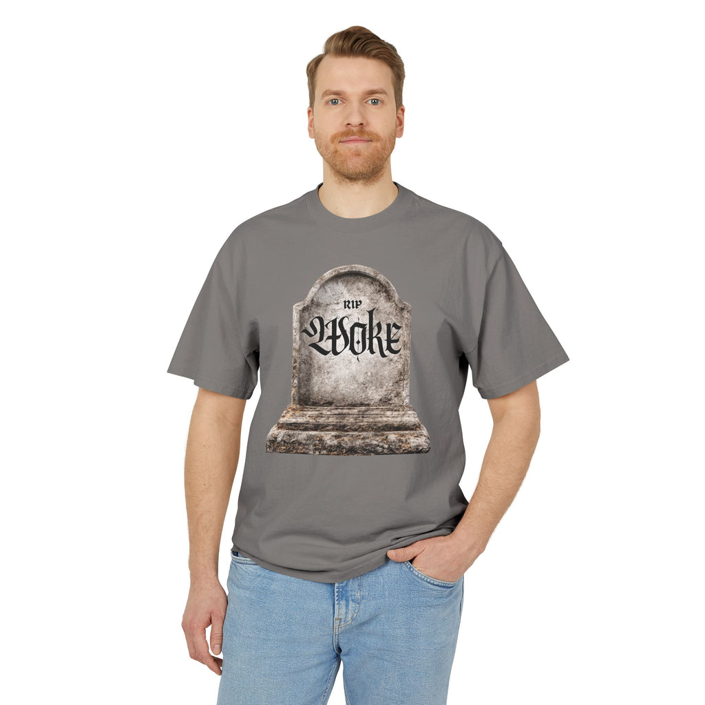 "RIP Woke" Tombstone  — Heavyweight Boxy Tee