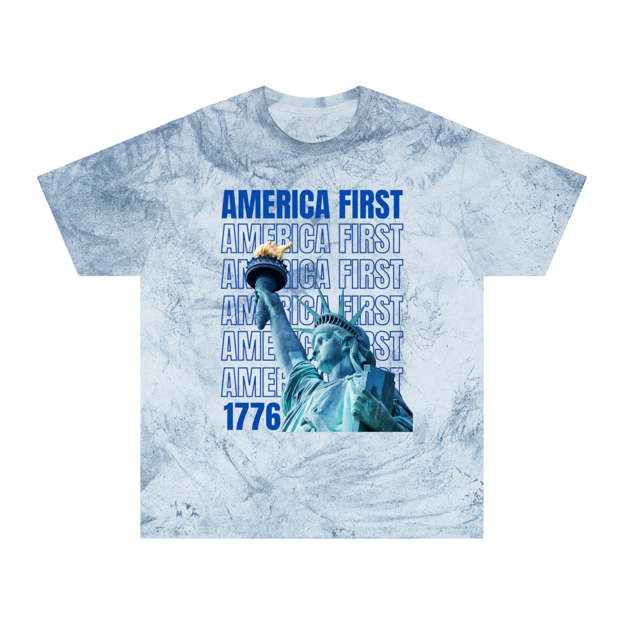 "America First" Statue of Liberty — Acid Wash Tee