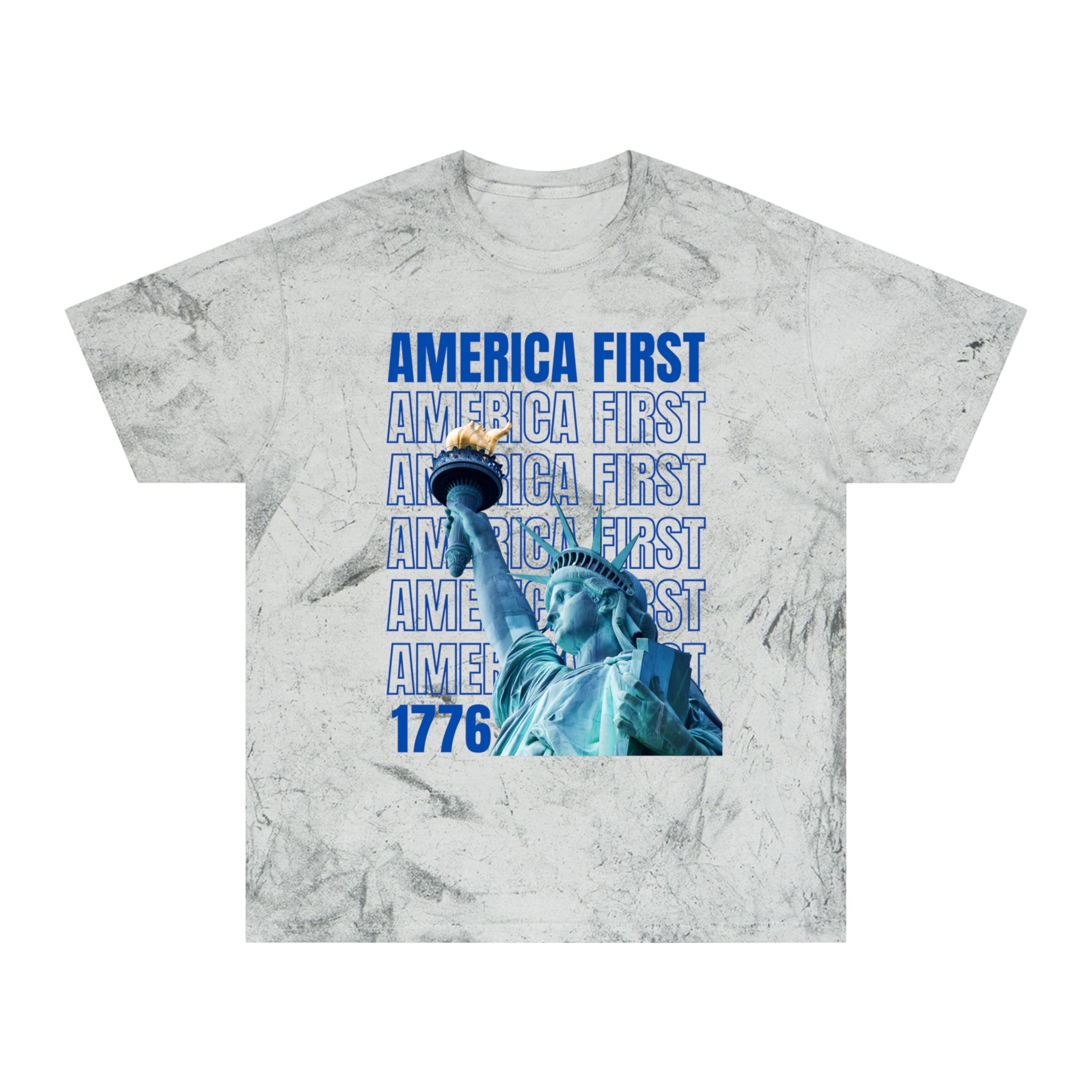 "America First" Statue of Liberty — Acid Wash Tee