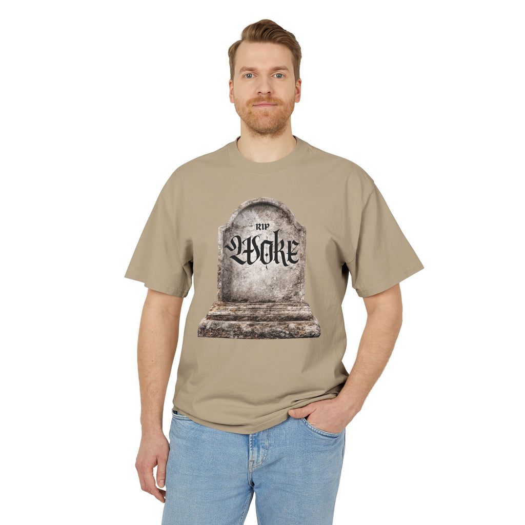 "RIP Woke" Tombstone  — Heavyweight Boxy Tee
