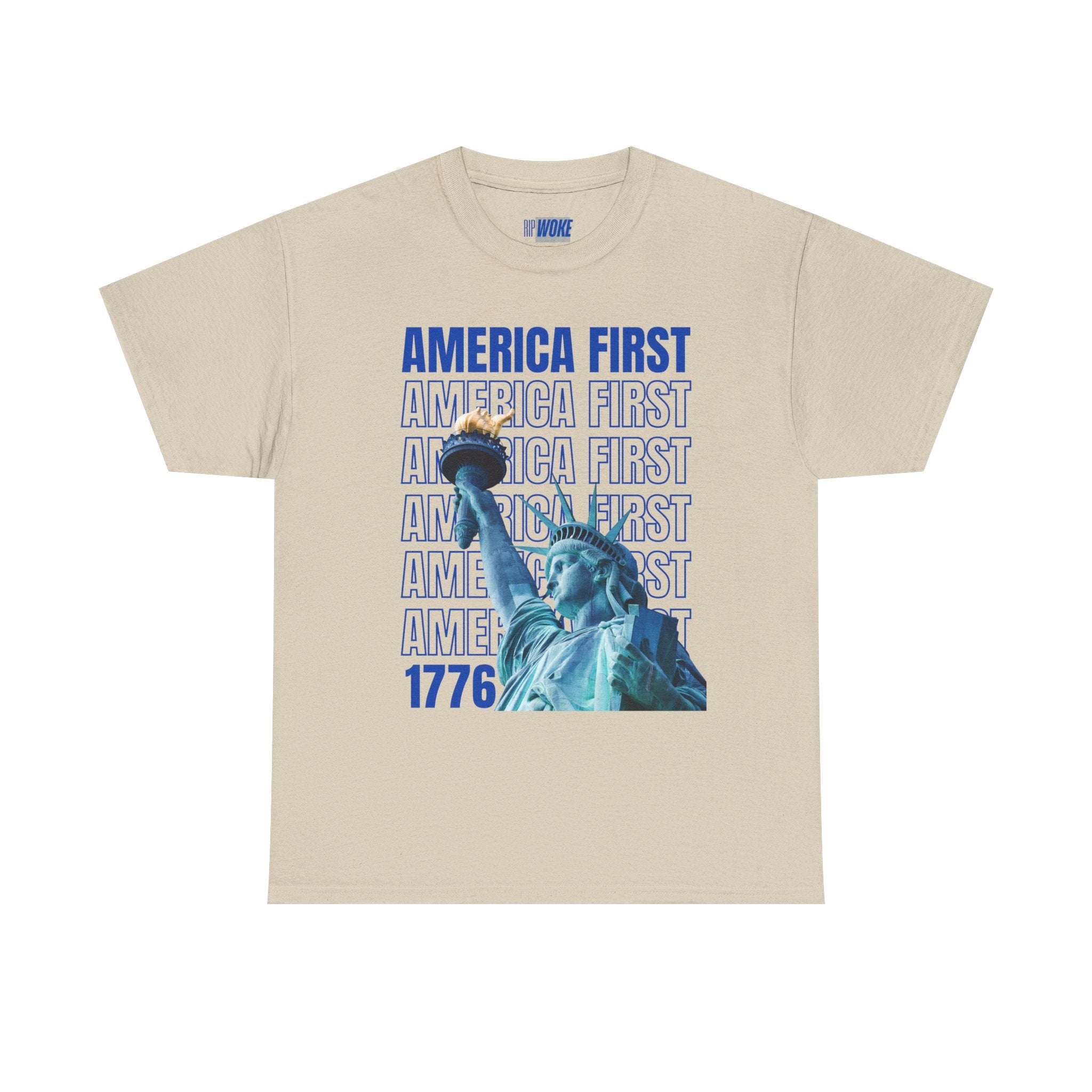 "America First" Statue of Liberty— Unisex Heavy Tee