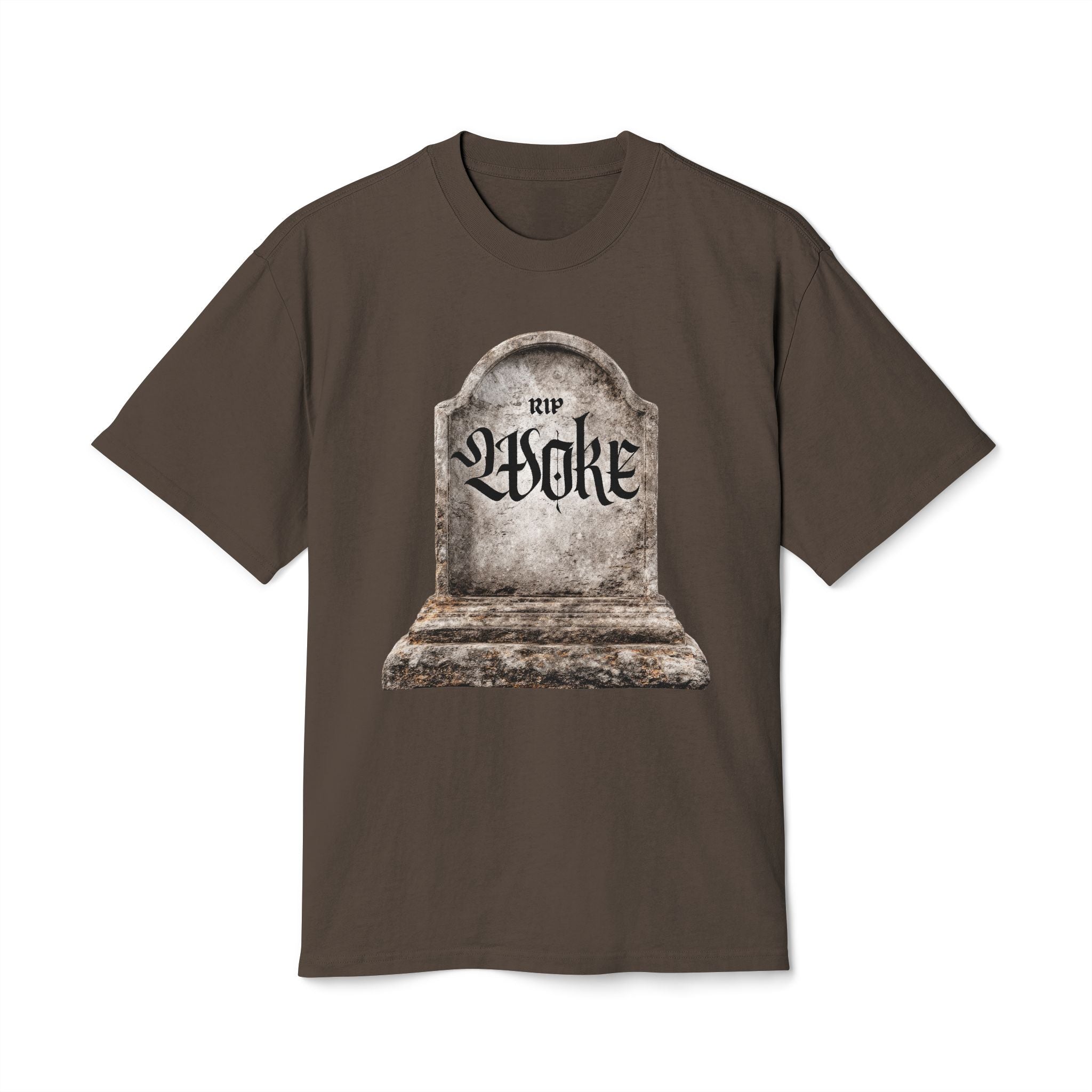 "RIP Woke" Tombstone  — Heavyweight Boxy Tee