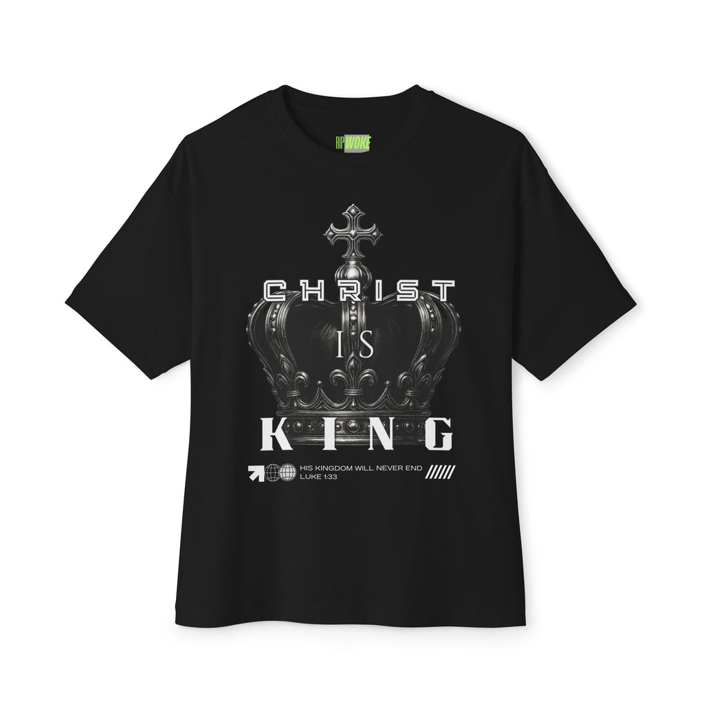 "Christ Is King" Crown Streetwear—Unisex Oversized Boxy Tee
