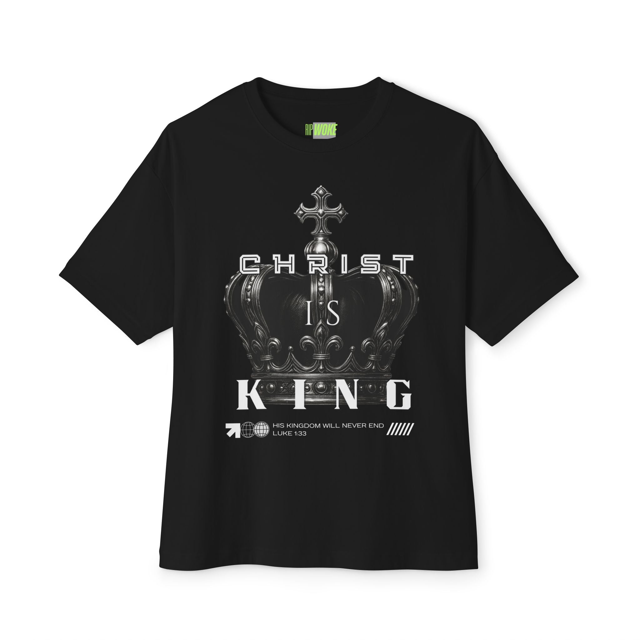 "Christ Is King" Crown Streetwear—Unisex Oversized Boxy Tee