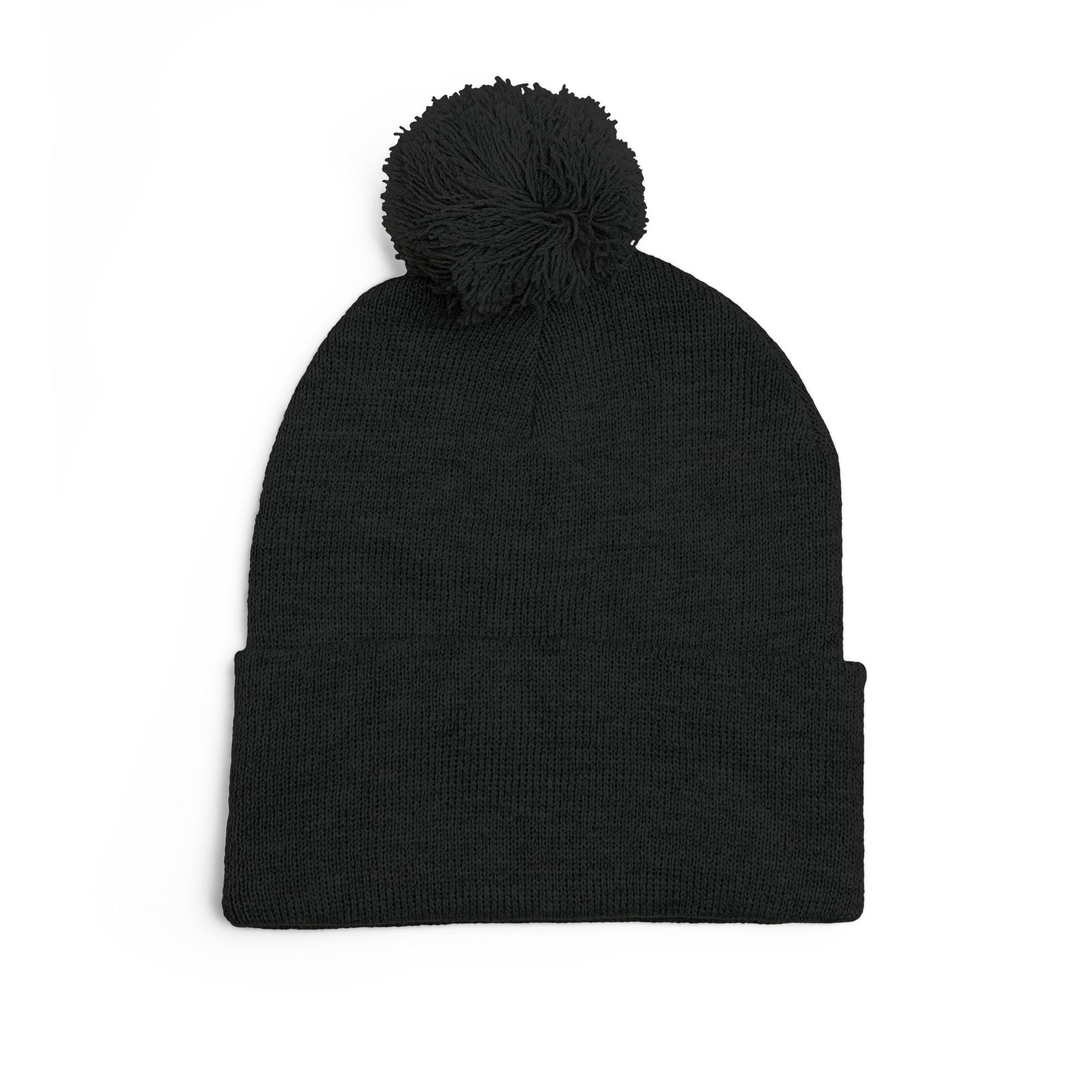 "America First" Cuffed Beanie— Embroidered Pom-Pom Knit Cap