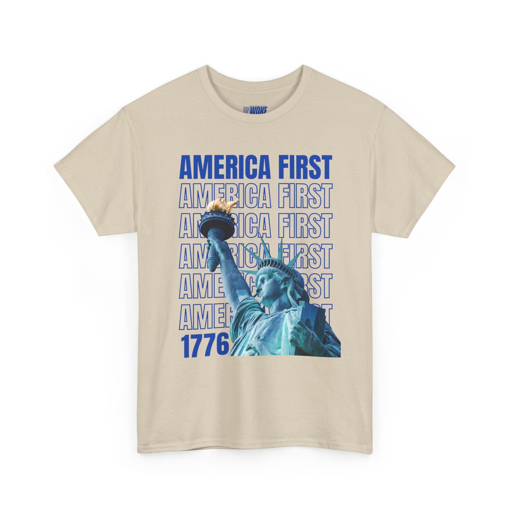 "America First" Statue of Liberty— Unisex Heavy Tee