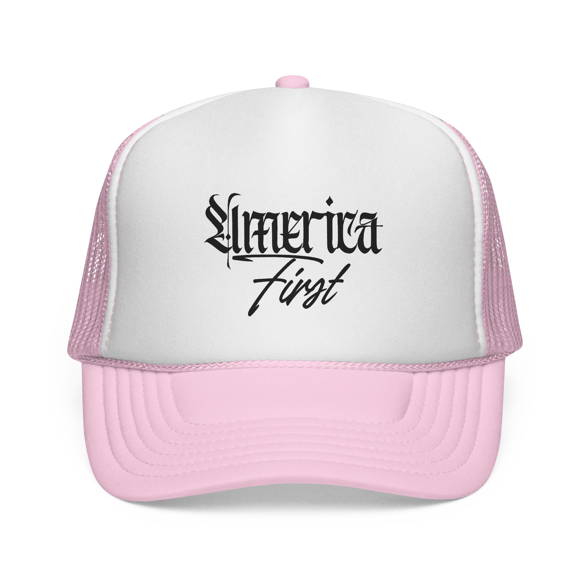 "America First" —Embroidered Mesh Trucker Hat